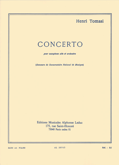 Front Cover Image Concerto pour saxophone alto et orchestre