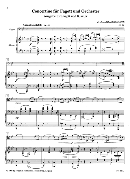 Other Cover Image Concertino für Fagott und Orchester op. 12