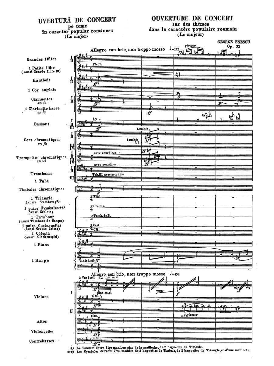 Front Cover Image Ouverture de Concert sur des Thèmes dans le Caractère Populaire Roumain, Op. 32