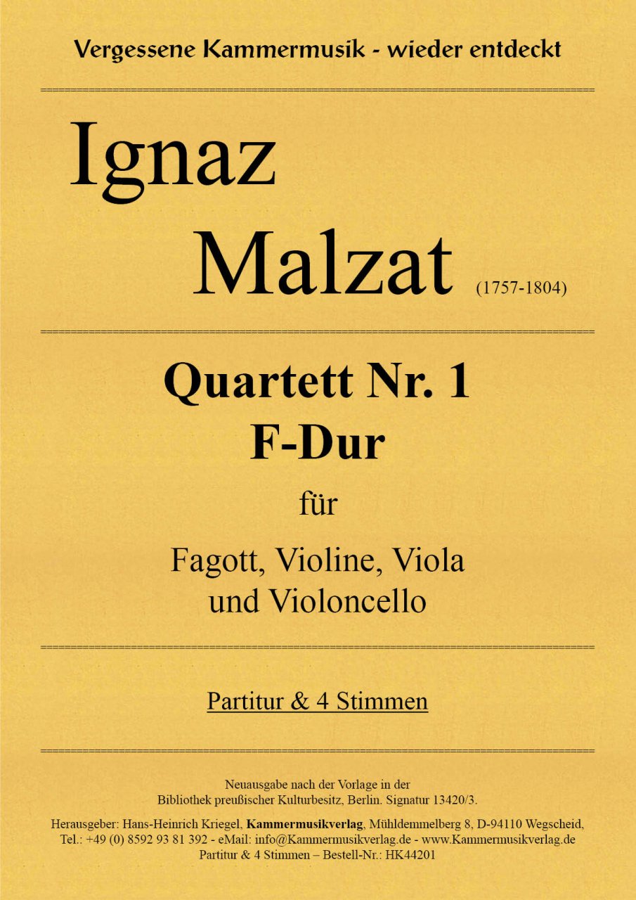 Front Cover Image Quartett Nr. 1 F-Dur