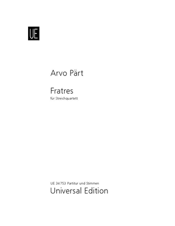 Front Cover Image Fratres für Streichquartett (1977/1985/1989)