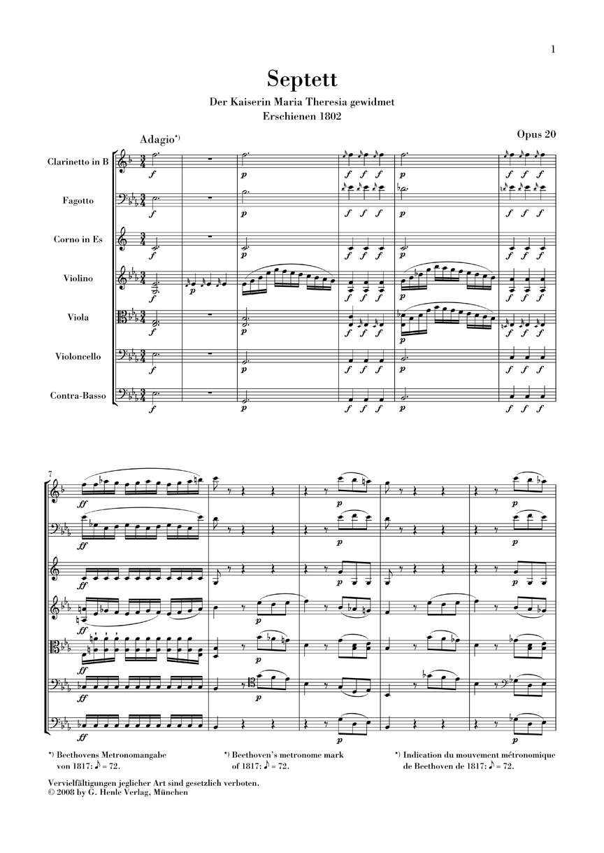 Other Cover Image Septett Es-dur op. 20