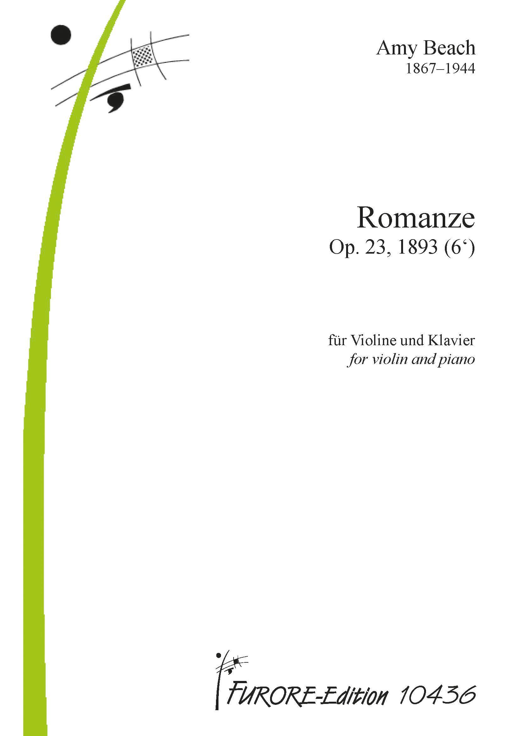 Front Cover Image Romanze für Violine und Klavier op. 23