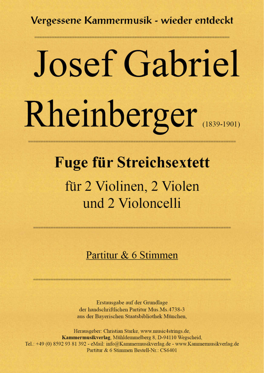 Front Cover Image Fuge für Streichsextett