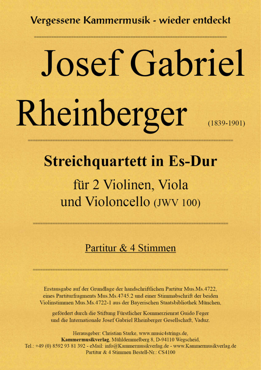 Front Cover Image Streichquartett Es-Dur JWV 100