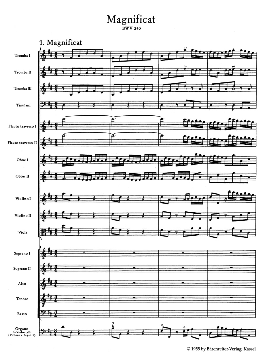 Front Cover Image Magnificat D-Dur BWV 243