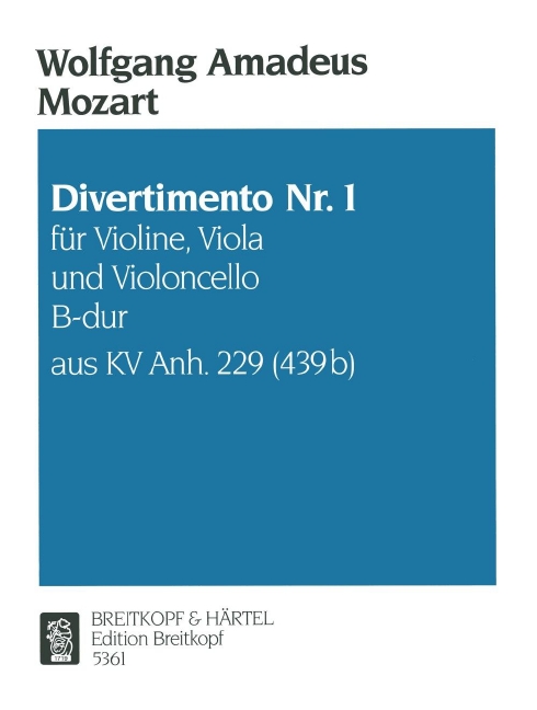 Other Cover Image Divertimento Nr. 1 B-dur KVAnh 229 (439B)