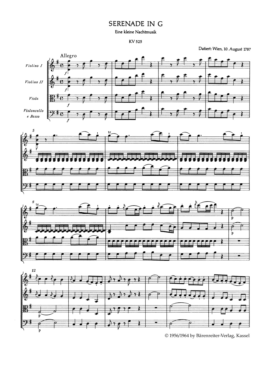 Front Cover Image Eine kleine Nachtmusik für Streicher G-Dur KV 525