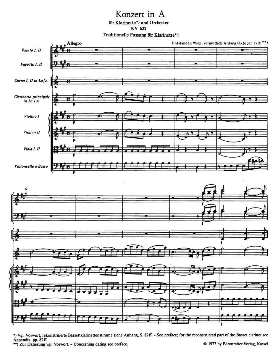 Other Cover Image Konzert für Klarinette und Orchester A-Dur KV 622