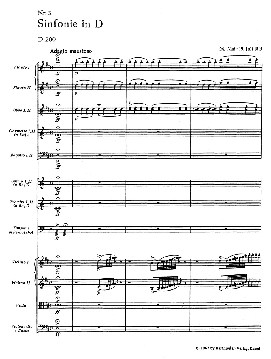 Other Cover Image Sinfonie Nr. 3 D-Dur D 200
