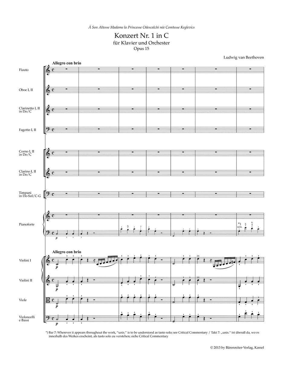 Front Cover Image Konzert für Klavier und Orchester Nr. 1 C-Dur op. 15
