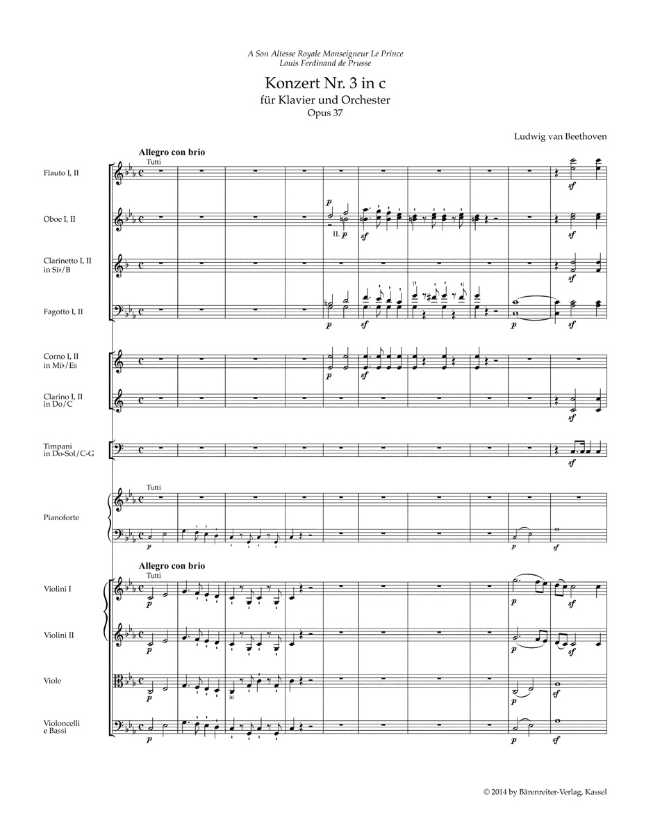 Front Cover Image Konzert für Klavier und Orchester Nr. 3 c-Moll op. 37
