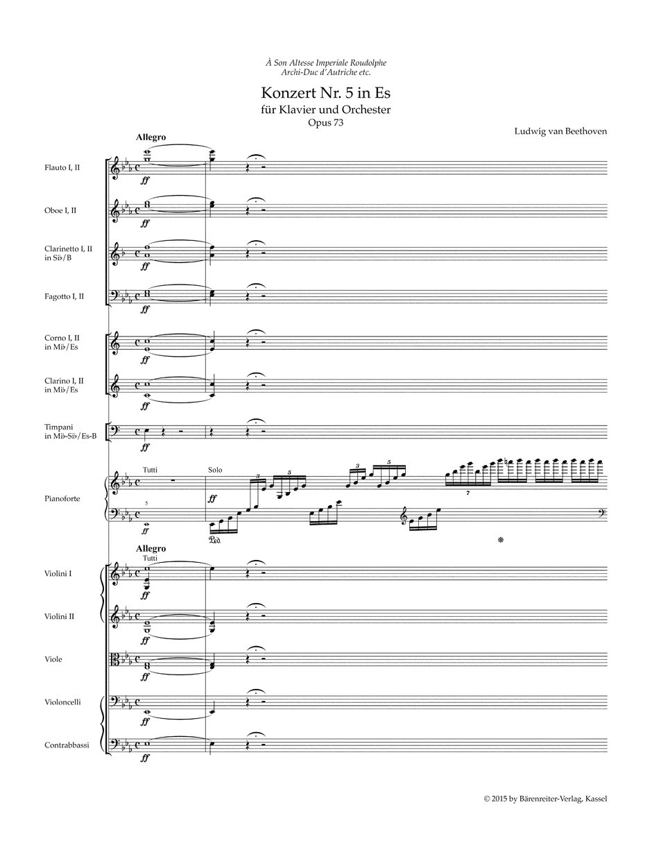 Front Cover Image Konzert für Klavier und Orchester Nr. 5 Es-Dur op. 73