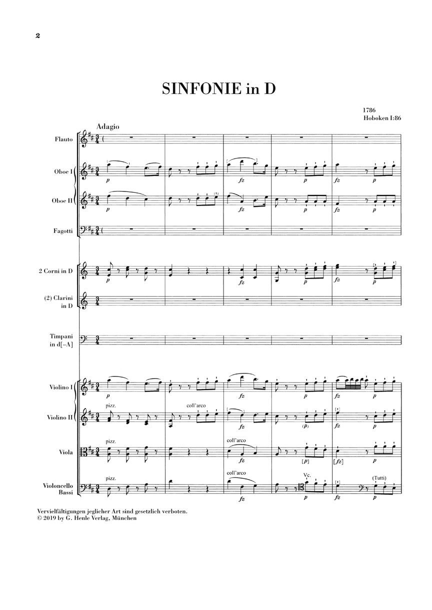 Other Cover Image Sinfonie D-dur Hob. I:86 (1786)