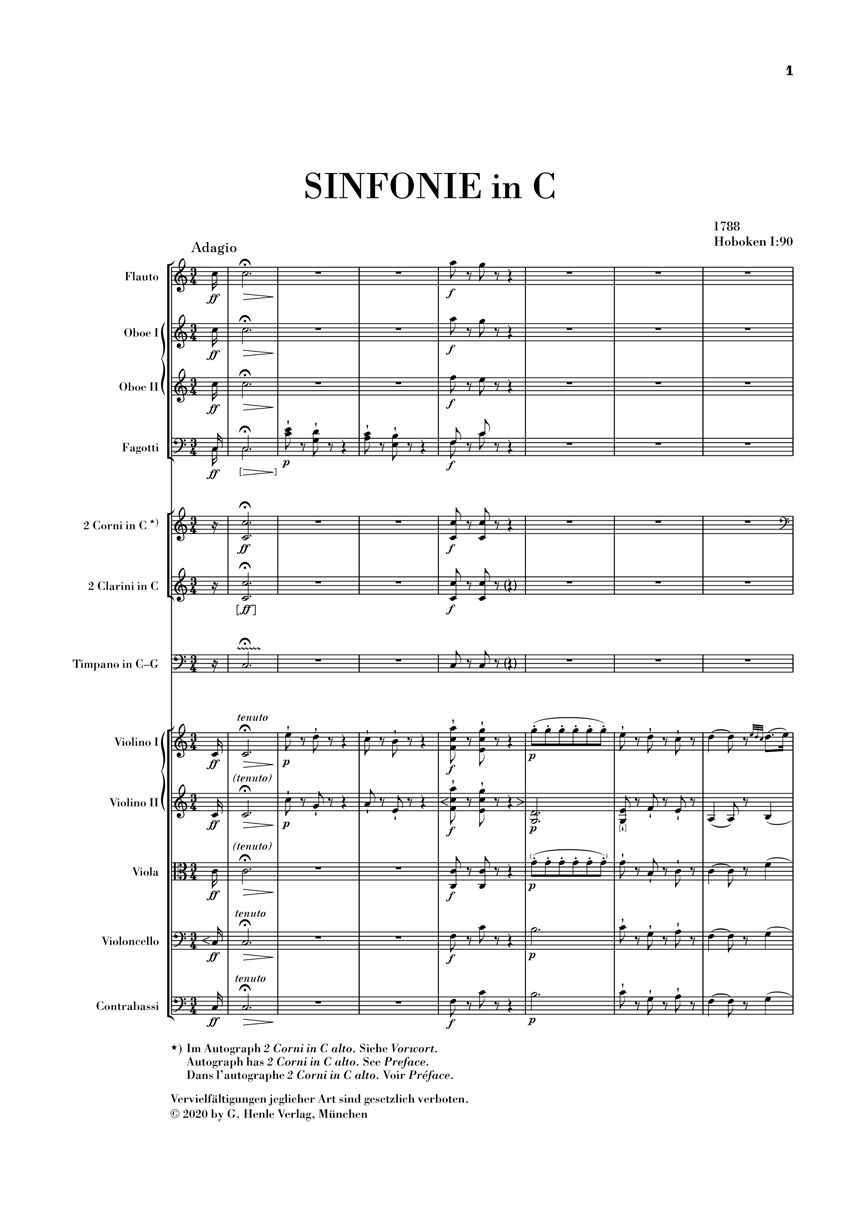 Other Cover Image Sinfonie C-dur Hob. I:90 (1788)