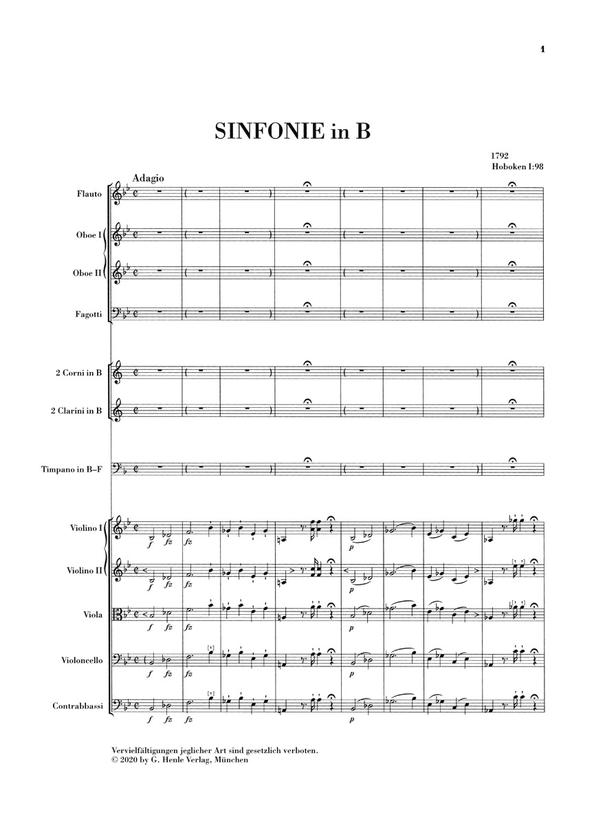 Other Cover Image Sinfonie B-dur Hob. I:98