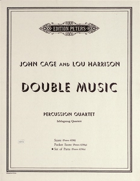 Front Cover Image Double Music für Schlagzeug-Quartett (1941)