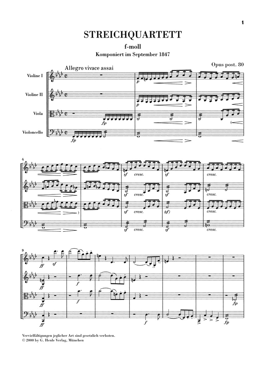 Other Cover Image Streichquartett f-moll op. post. 80