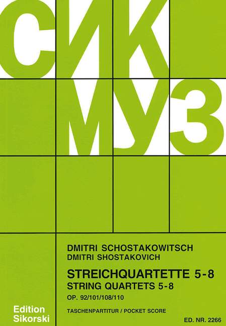 Front Cover Image Streichquartette Nr. 5-8 op. 92 + 101 + 108 + 110 