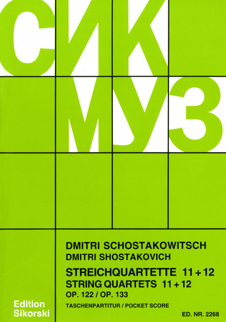 Front Cover Image Streichquartette Nr. 11 und 12 op. 122 + 133 