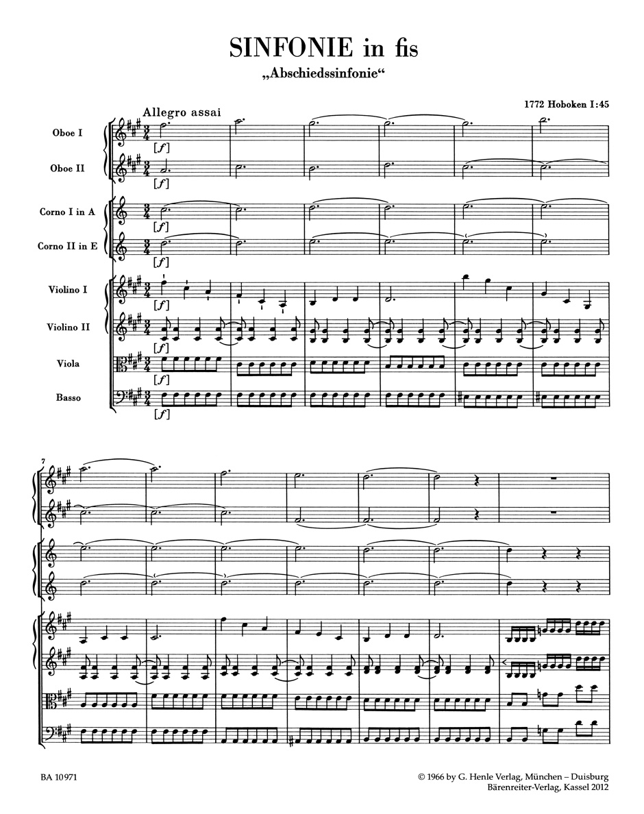 Other Cover Image Sinfonie fis-Moll Hob. I:45 "Abschiedssinfonie"