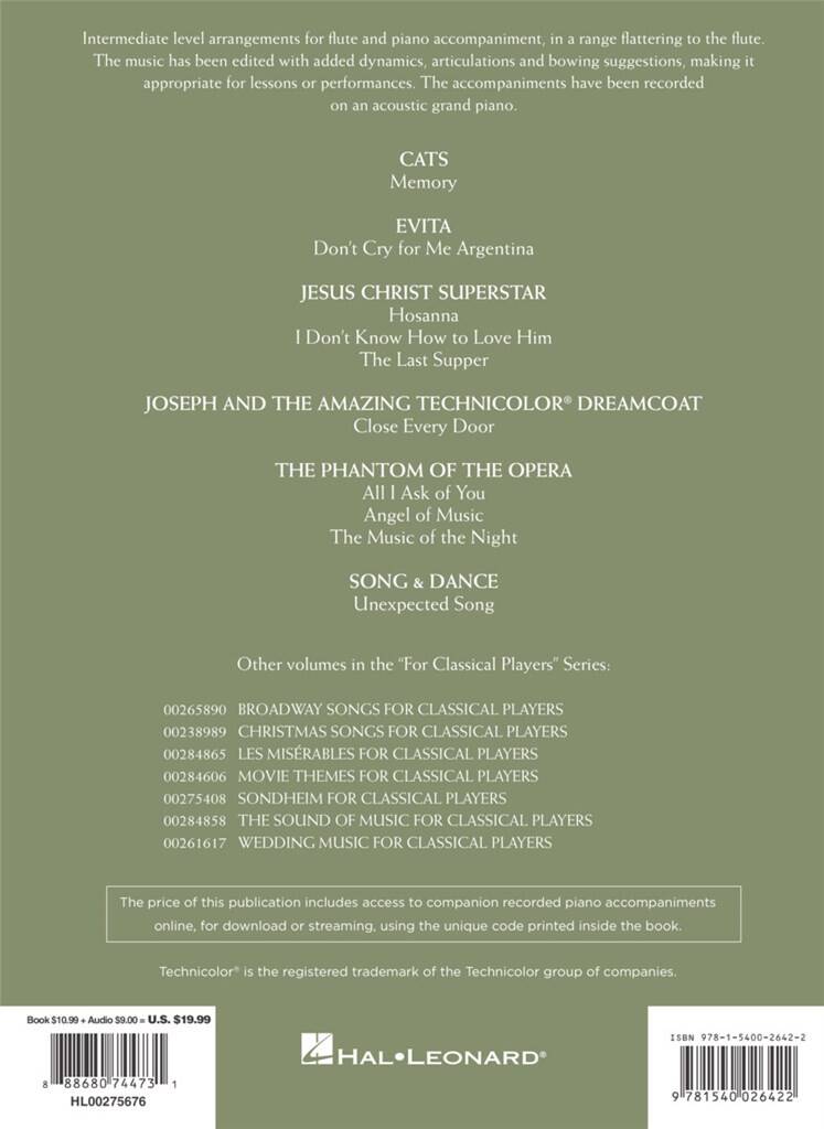 Other Cover Image Andrew Lloyd Webber for Classical Players – Flute and Piano