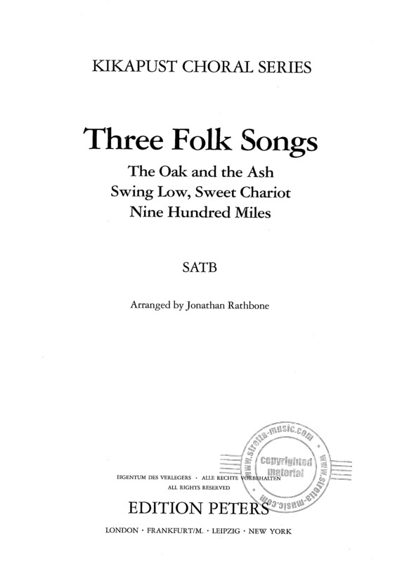 Front Cover Image Three Folk Songs