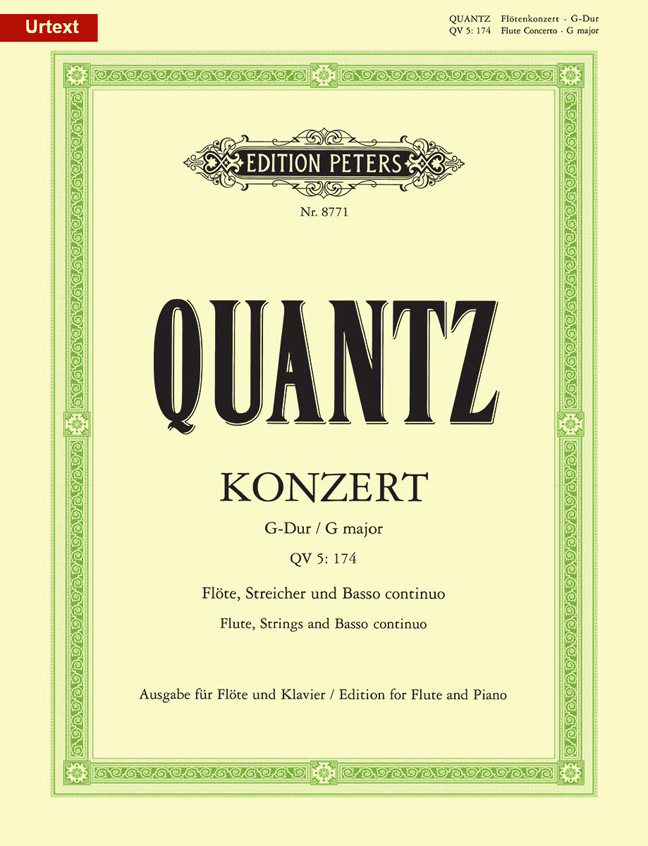 Front Cover Image Konzert für Flöte, Streicher und Basso continuo G-Dur QV 5: 174