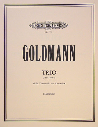 Front Cover Image Trio (4 Stücke) für Viola, Violoncello und Kontrabass (1986)
