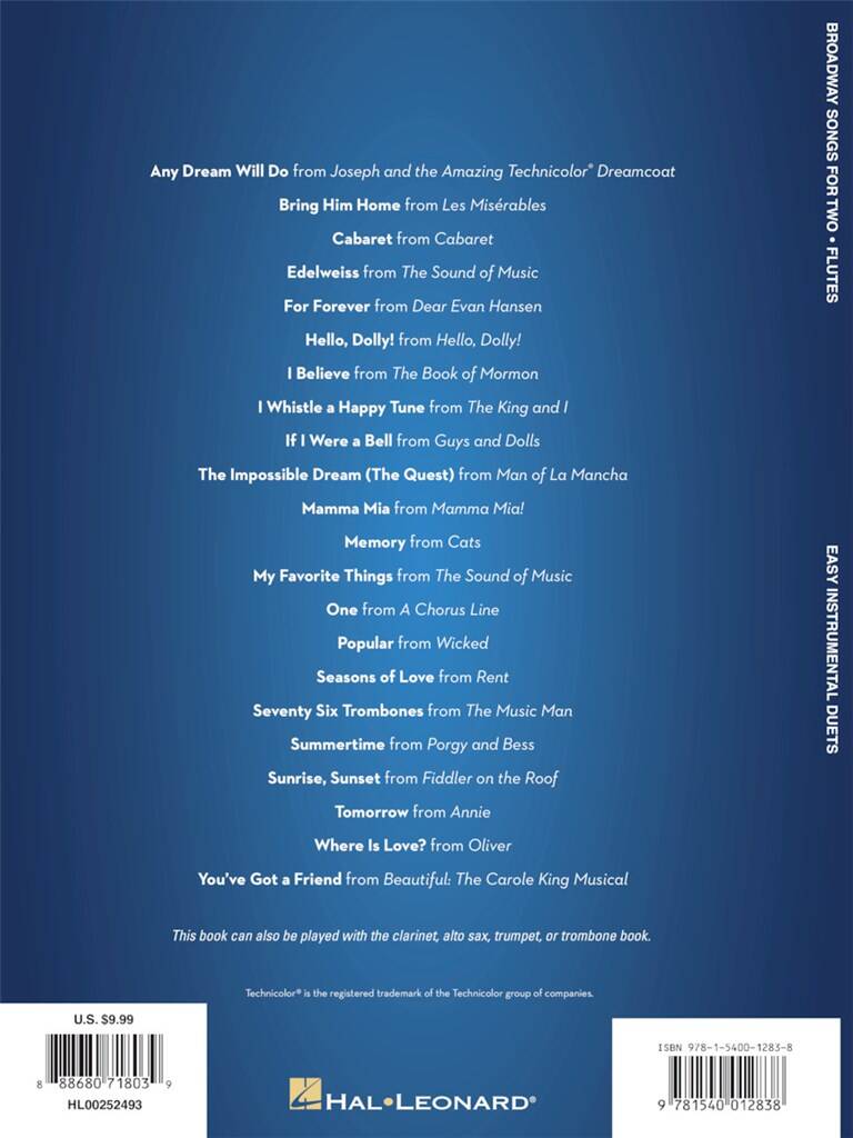 Other Cover Image Broadway Songs for Two Flutes