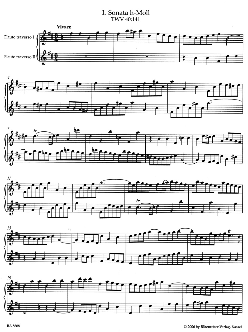 Other Cover Image Neun Sonaten für zwei Traversflöten ohne Bass TWV 40:141-149