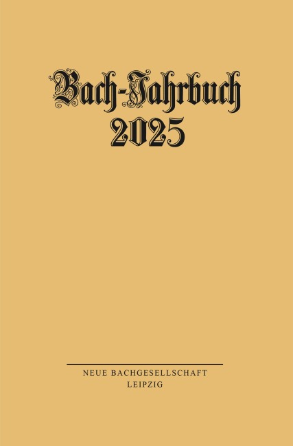 Front Cover Image Bach-Jahrbuch 2025