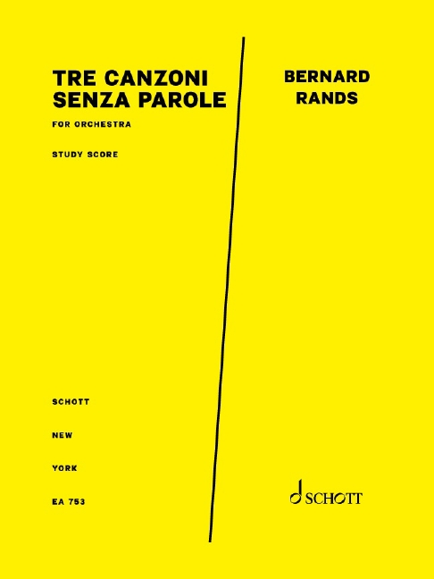 Front Cover Image Tre canzoni senza parole 