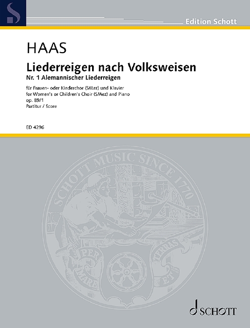 Front Cover Image Liederreigen nach Volksweisen op. 89/1 
