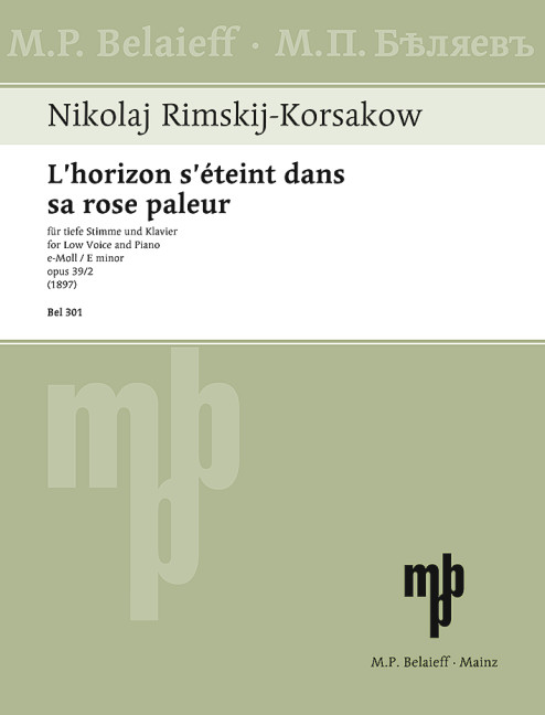 Front Cover Image L'horizon s'éteint dans sa rose paleur op. 39/2 