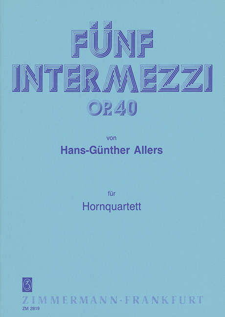 Front Cover Image Fünf Intermezzi op. 40 
