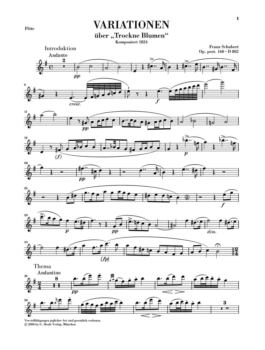 Other Cover Image Variationen über "Trockne Blumen" für Klavier und Flöte D 802