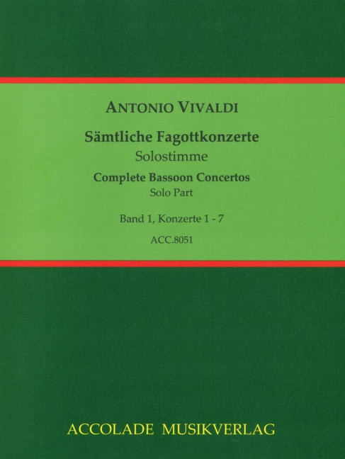 Front Cover Image Sämtliche Fagottkonzerte Band 1