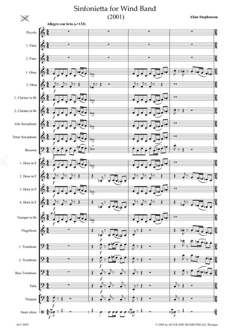 Other Cover Image Sinfonietta for Wind Band 
