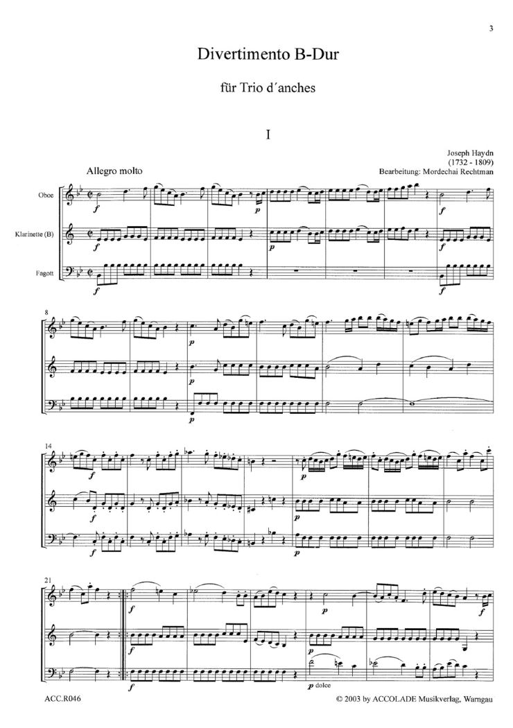 Other Cover Image Divertimento B-Dur 