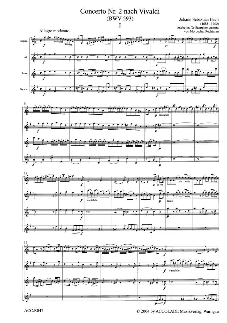 Other Cover Image Konzert Nr. 2 nach Vivaldi BWV 593 