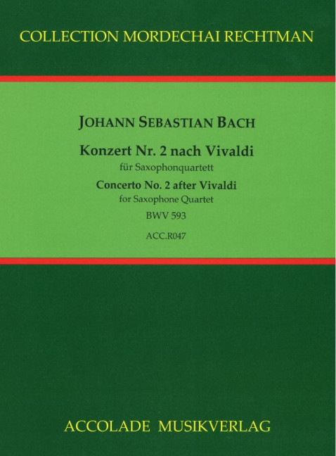 Front Cover Image Konzert Nr. 2 nach Vivaldi BWV 593 