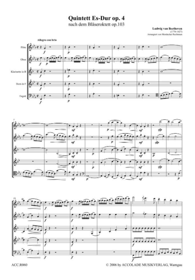 Other Cover Image Bläserquintett Es-Dur op. 4 