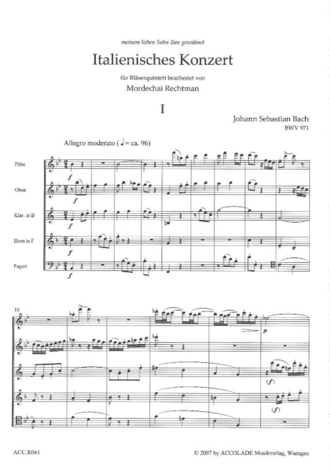 Other Cover Image Italienisches Konzert BWV 971 
