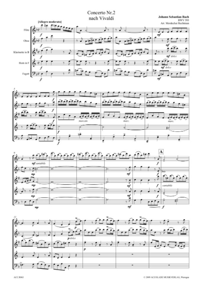 Other Cover Image Concerto Nr. 2 BWV 593 