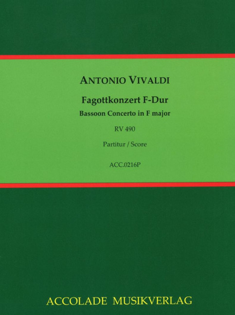Front Cover Image Fagottkonzert Nr. 32 F-Dur RV 490 / F:VIII,32 / PV 307 