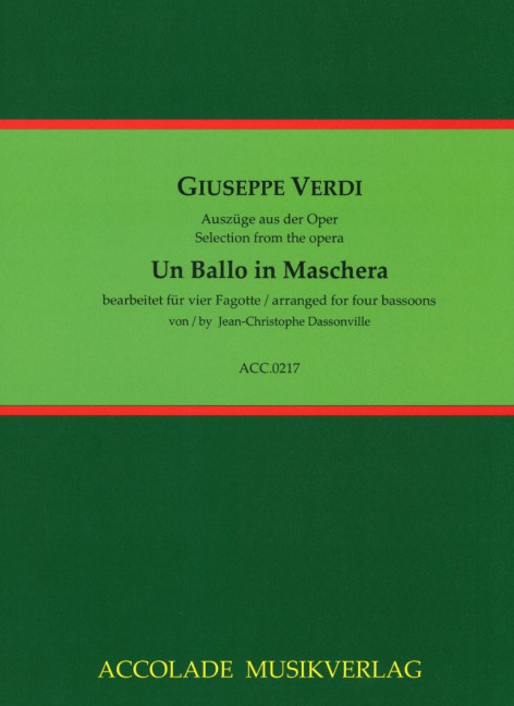 Front Cover Image Un Ballo in Maschera - Auszüge aus der Oper 