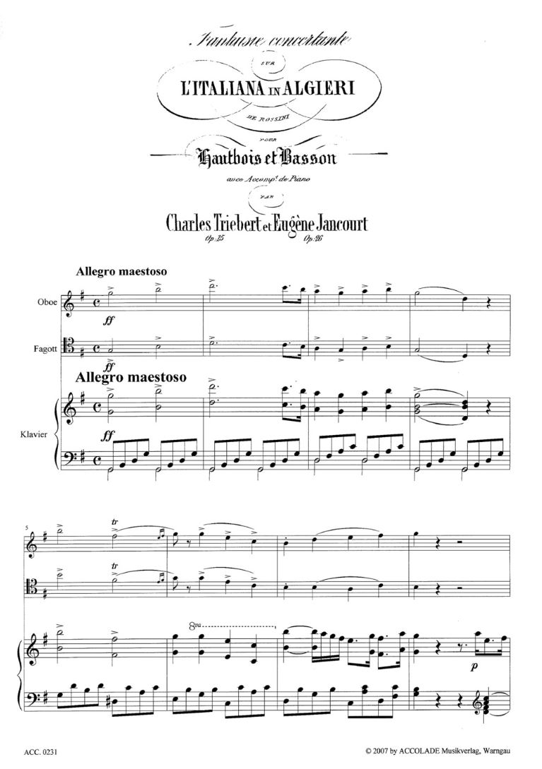 Other Cover Image Fantaisie concertante über "L'Italiana in Algieri" von Rossini 