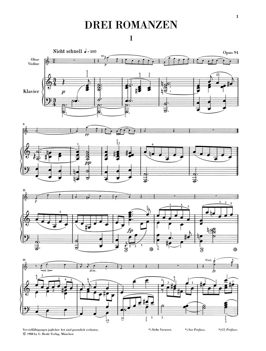 Other Cover Image Drei Romanzen für Oboe und Klavier op. 94