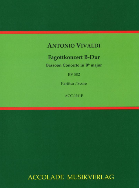 Front Cover Image Fagottkonzert B-Dur RV 502 / F:VIII,24 / PV 382 